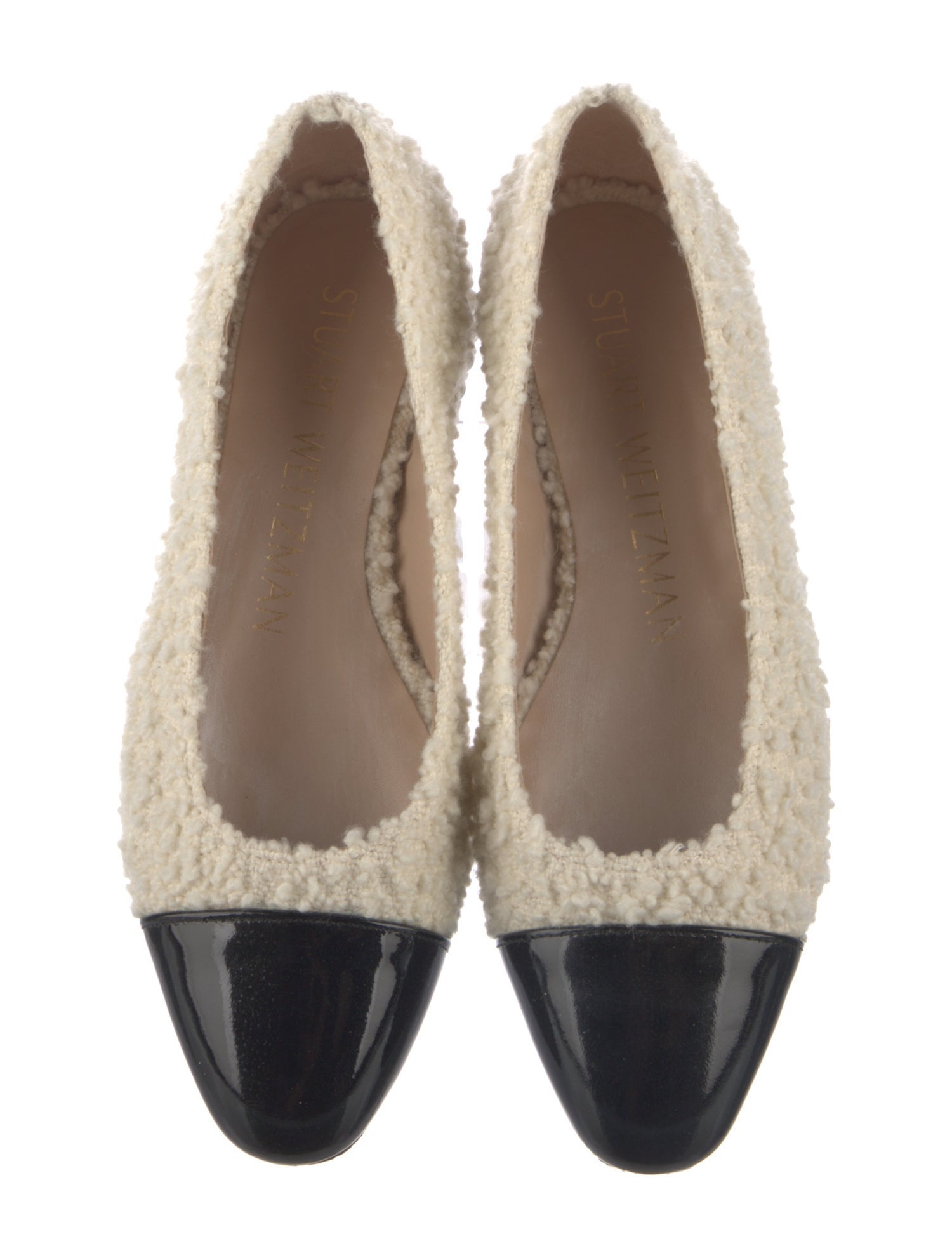Stuart Weitzman Shearling Colorblock Pattern Flats